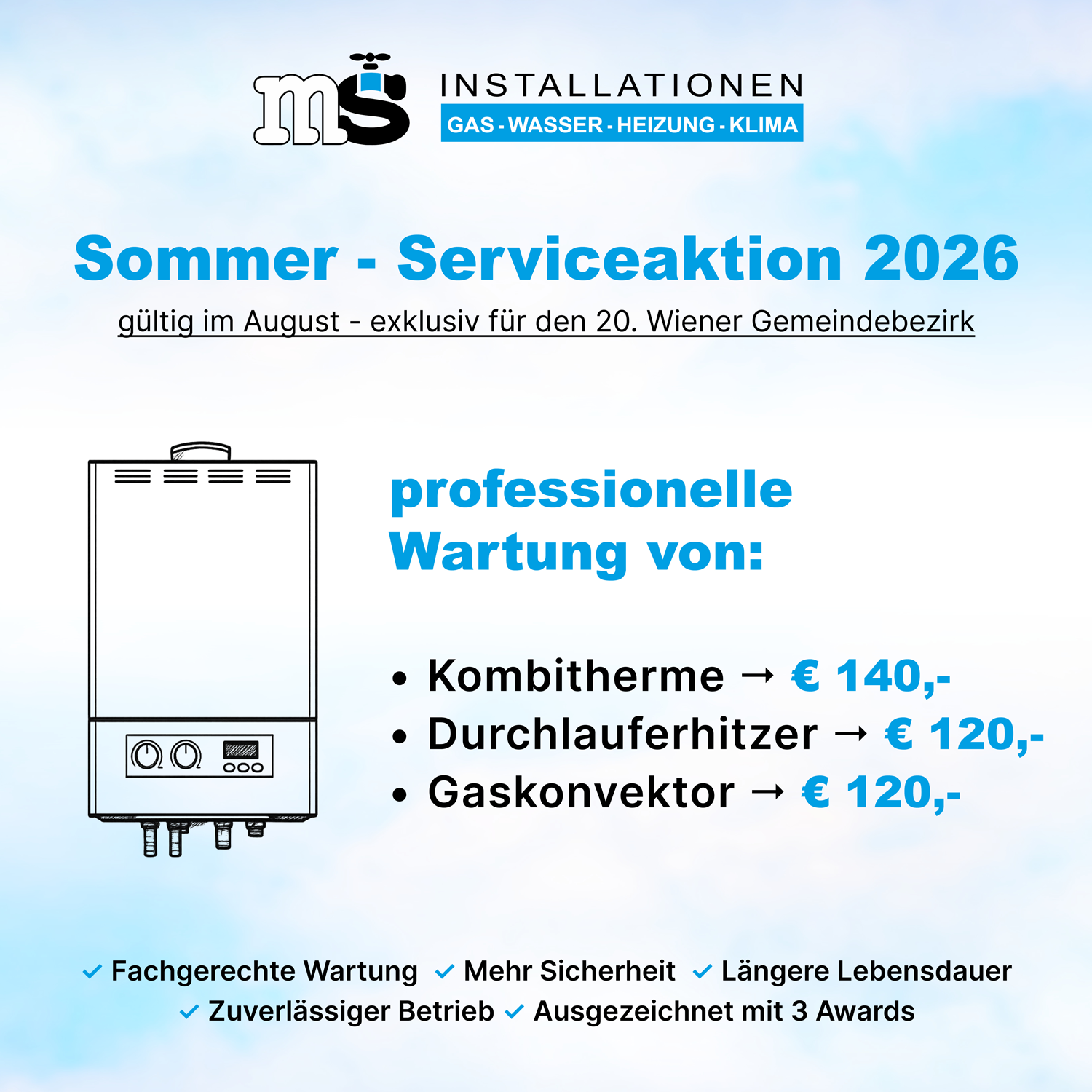 Sommer-Serviceaktion: Wartung von Gasgeräten
